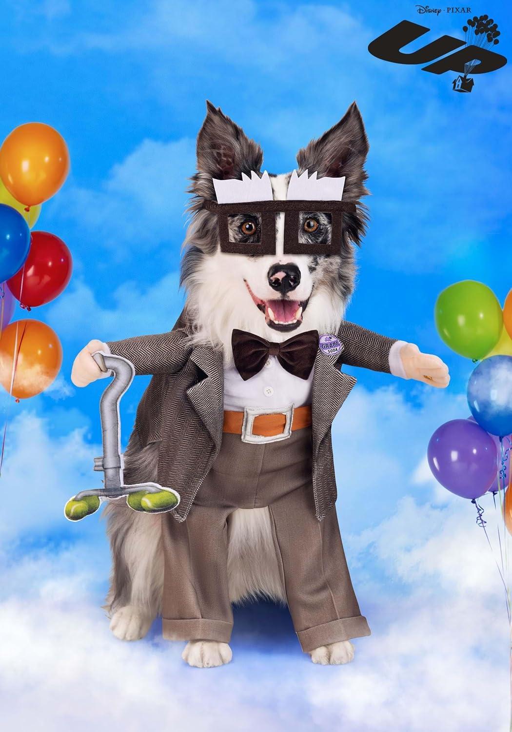 image:imageDisney Pixar Up Carl Pet Costume Dog Outfit with Jacket Shirt Pants Cane Badge and Glasses for Halloween LL