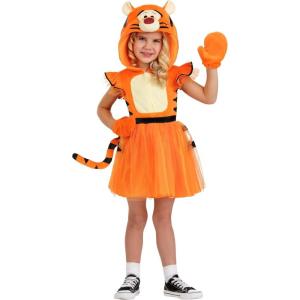 Disney Tigger Girl’s Toddler Costume Dress with Headband | Winnie the Pooh Halloween Outfit
