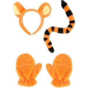 Disney Winnie the Pooh Premium Tigger Costume Accessory Kit – Plush Tail, Headband, and Gloves