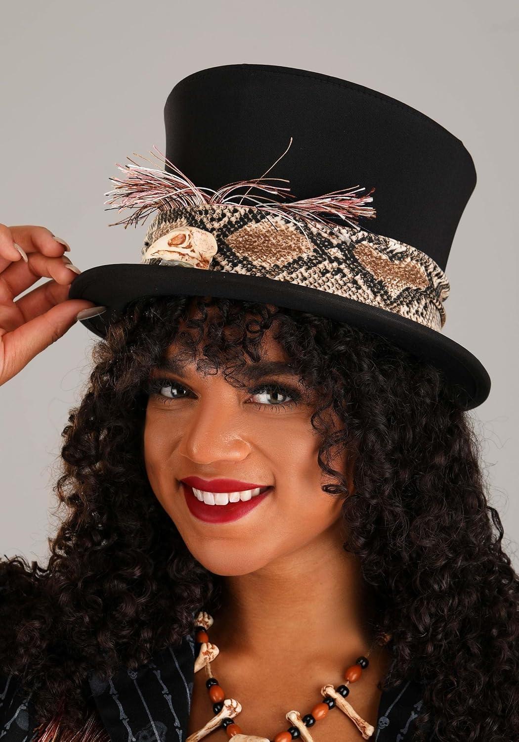 image:imageWomens Voodoo Witch Doctor Priestess Costume Fun Witch Outfit with Jumpsuit Jacket Top Hat