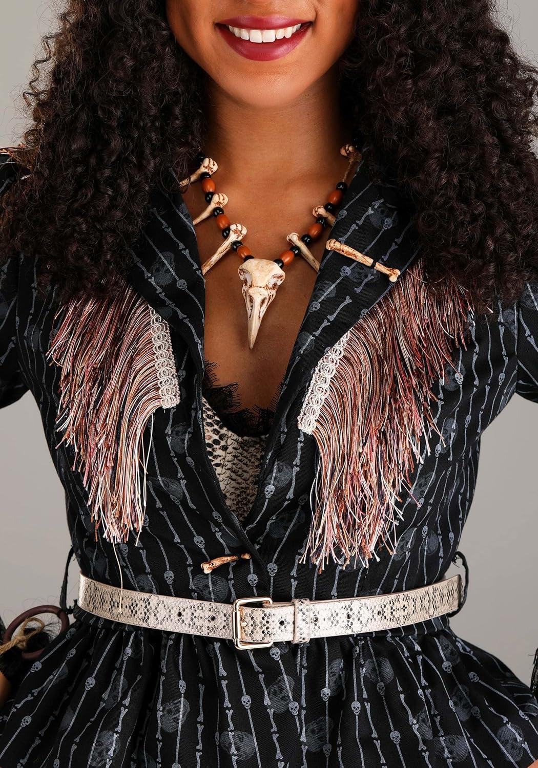 image:imageWomens Voodoo Witch Doctor Priestess Costume Fun Witch Outfit with Jumpsuit Jacket Top Hat