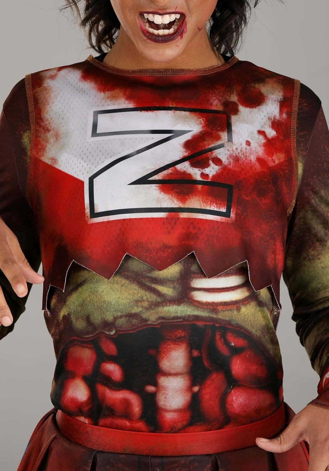 image:imageWomens Zombie Cheerleader Costume Shirt Tank Skirt Leggings amp Hair Bows
