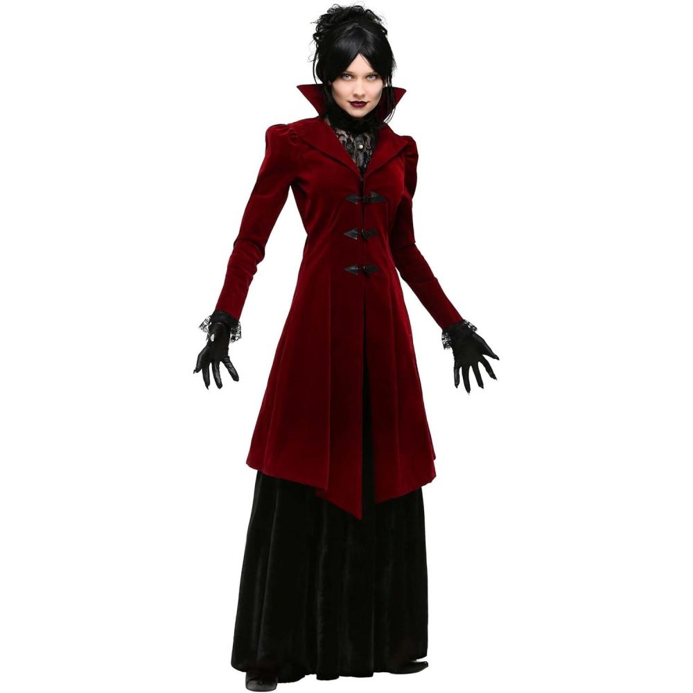 image:imageAdult Delightfully Dreadful Vampiress Costume Womens Spooky Red Halloween Dress Costume