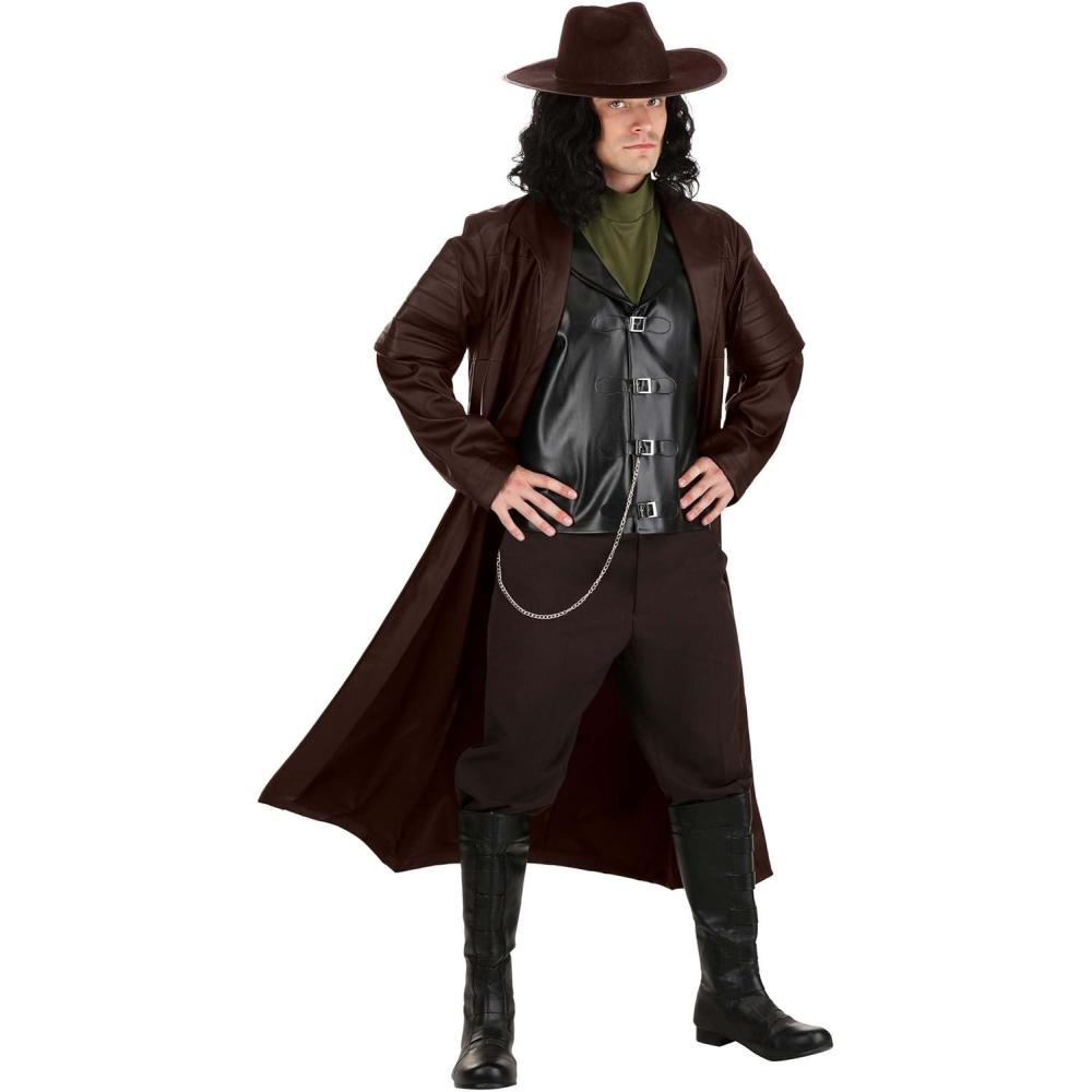 image:imageAdult Vampire Hunter Costume Vampire Outfit Including Jacket Vest With Decorative Buckles amp Hat Hunter Attire