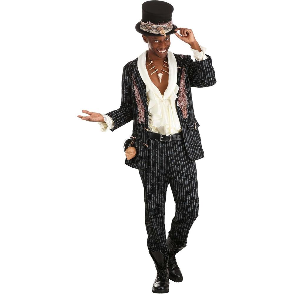 image:imageAdult Witch Doctor Costume Jacket Pants Shirt Top Hat Halloween Outfit