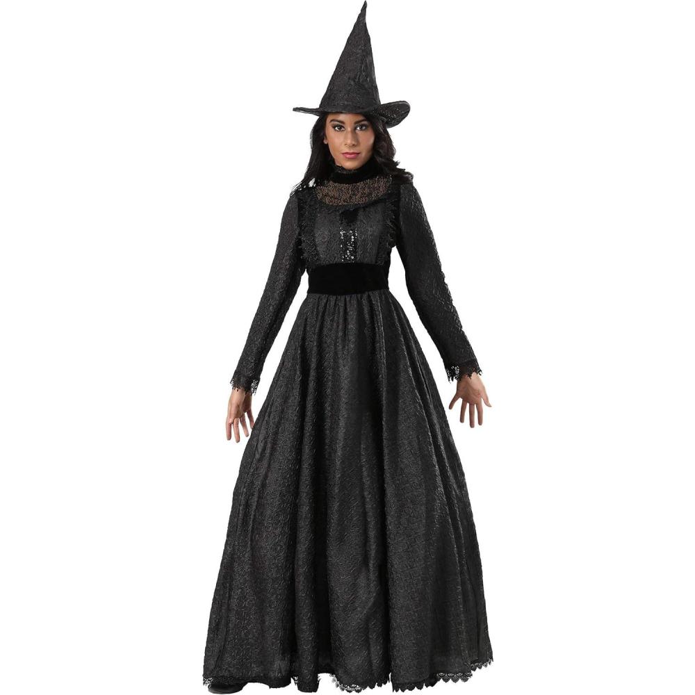 image:imageFun Costumes Adult Wicked Witch Costume for Women Womens Black Witch Dress with Witch Hat