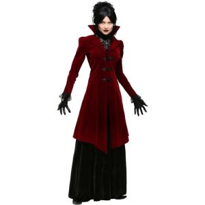 Adult Delightfully Dreadful Vampiress Costume Womens, Spooky Red Halloween Dress Costume