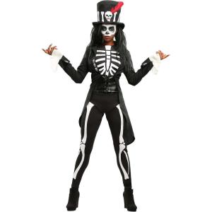 Womens Voodoo Skeleton Halloween Costume | Adult Ancient Witch Doctor Complete Outfit for Themed Parties and Cosplay(Costume)