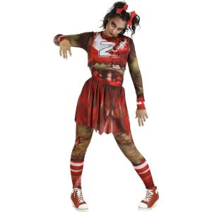 Women’s Zombie Cheerleader Costume – Shirt, Tank, Skirt, Leggings & Hair Bows