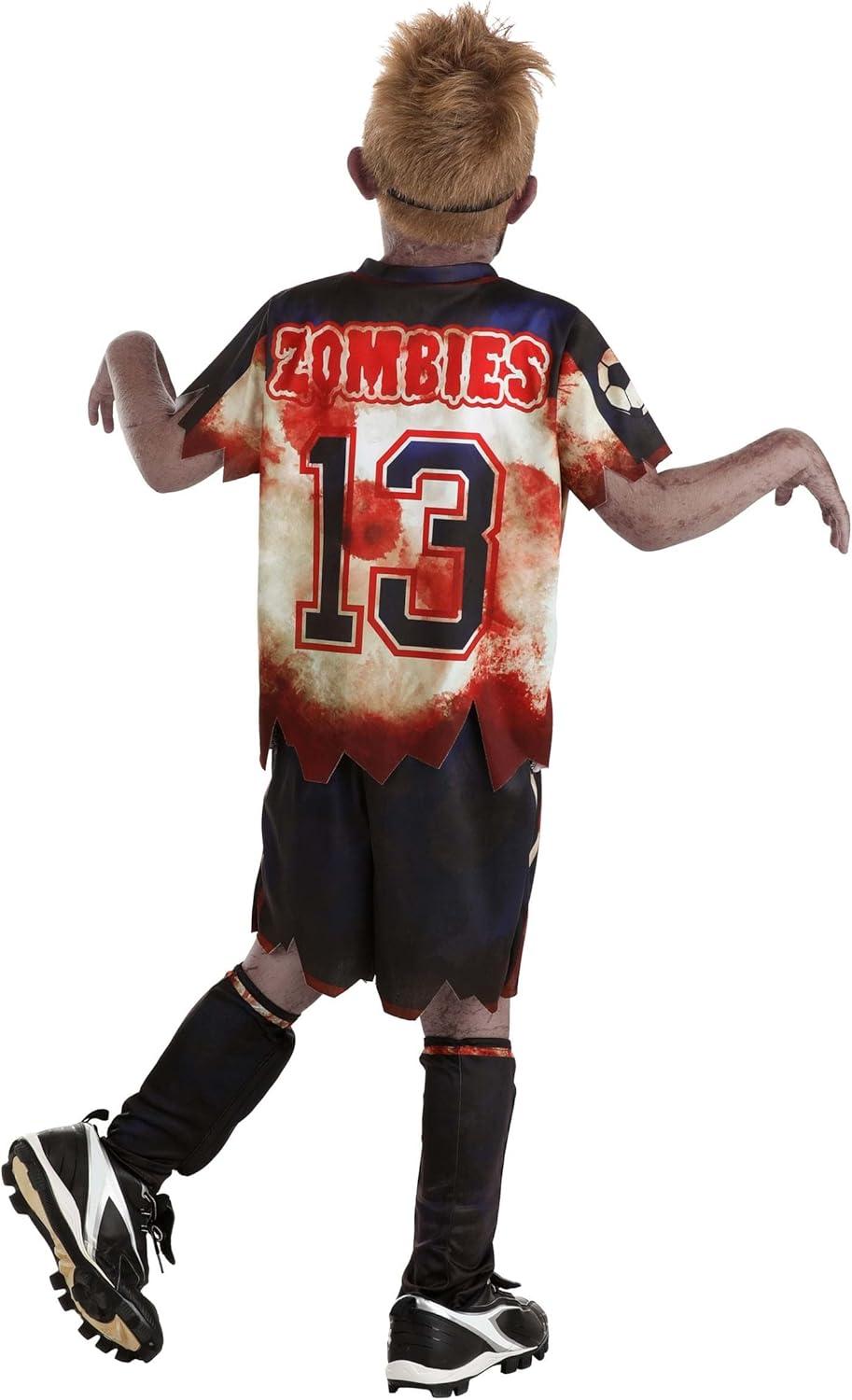 image:imageKids Zombie Soccer Player Sports Halloween Costume with Shirt Shorts Mask and Leg Pads