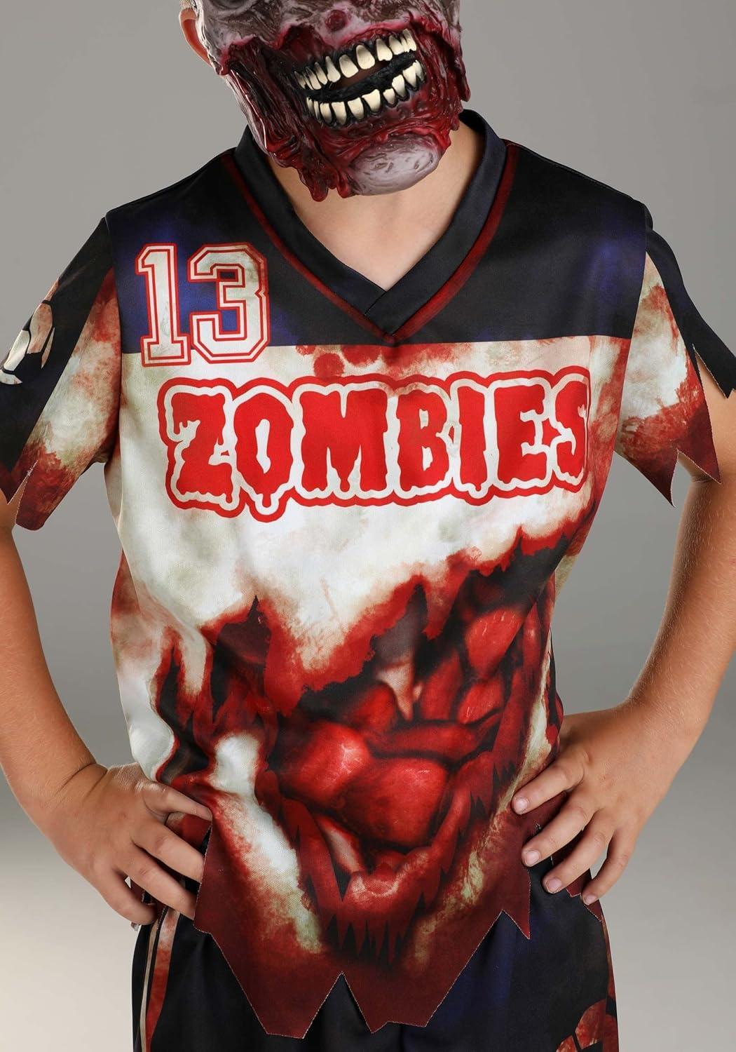 image:imageKids Zombie Soccer Player Sports Halloween Costume with Shirt Shorts Mask and Leg Pads