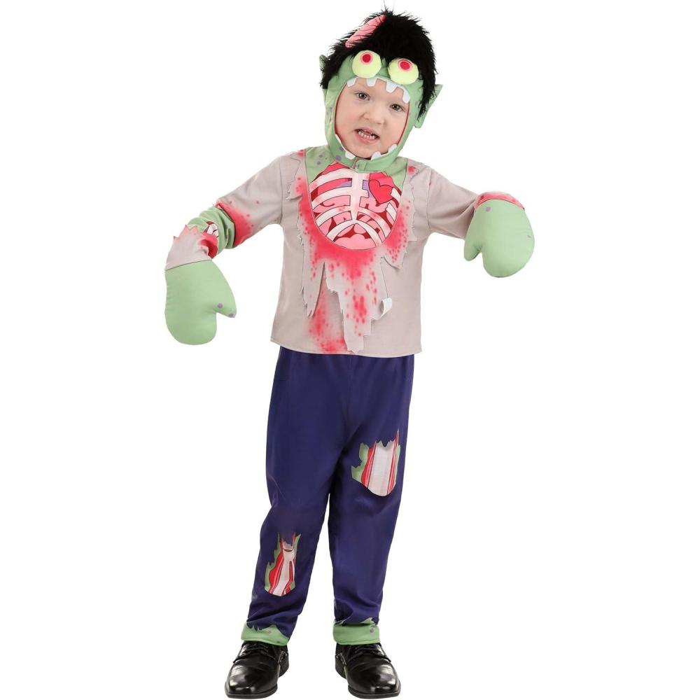 image:imageBoys Zombie Toddler Costume Shirt Pants Hood Shoe Covers