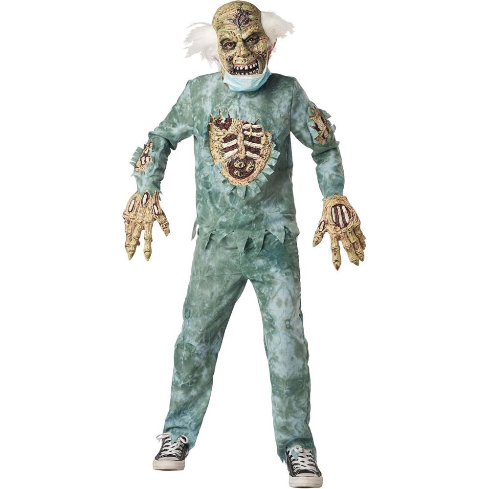 image:imageKids Dr Deranged Zombie Doctor Costume with Mask Halloween Roleplay Zombie Adventure Costume for Kids