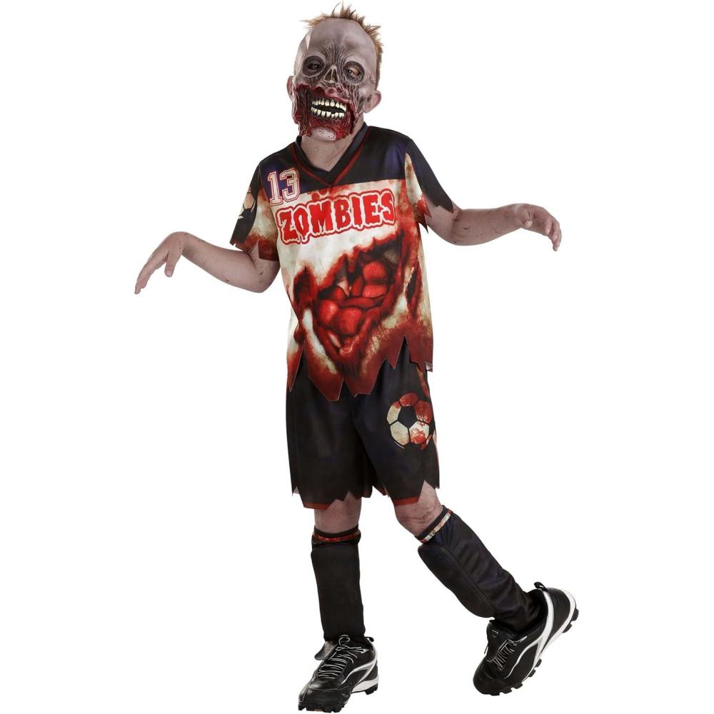 image:imageKids Zombie Soccer Player Sports Halloween Costume with Shirt Shorts Mask and Leg Pads