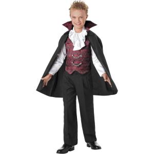 Kids Vampire Costume – Shirt-Vest Combo, Jabot, and Cape