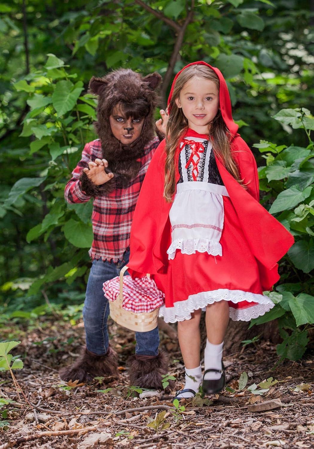 image:imageFierce Werewolf Costume for Kids Includes Plaid Shirt Furry Headpiece amp Shoe Covers Classic Halloween LookCostume