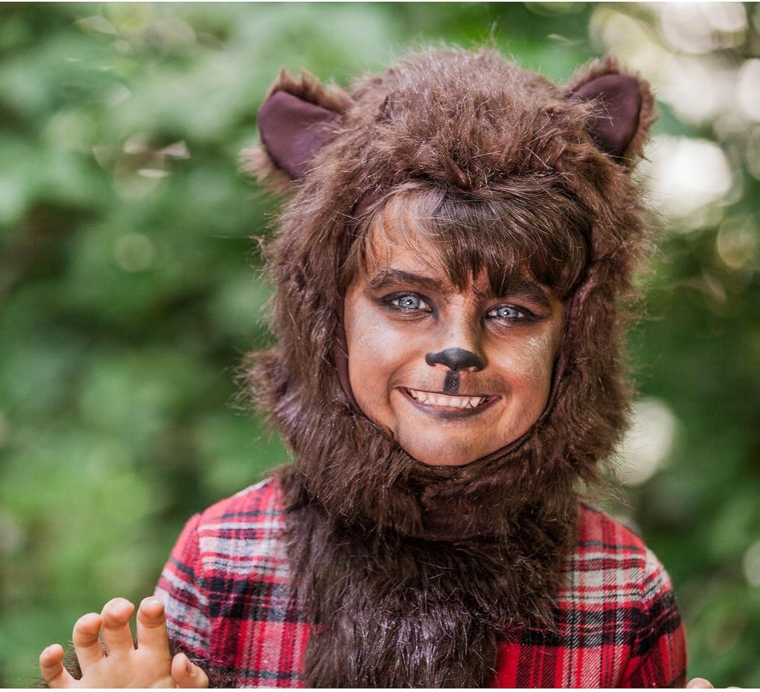 image:imageFierce Werewolf Costume for Kids Includes Plaid Shirt Furry Headpiece amp Shoe Covers Classic Halloween LookCostume