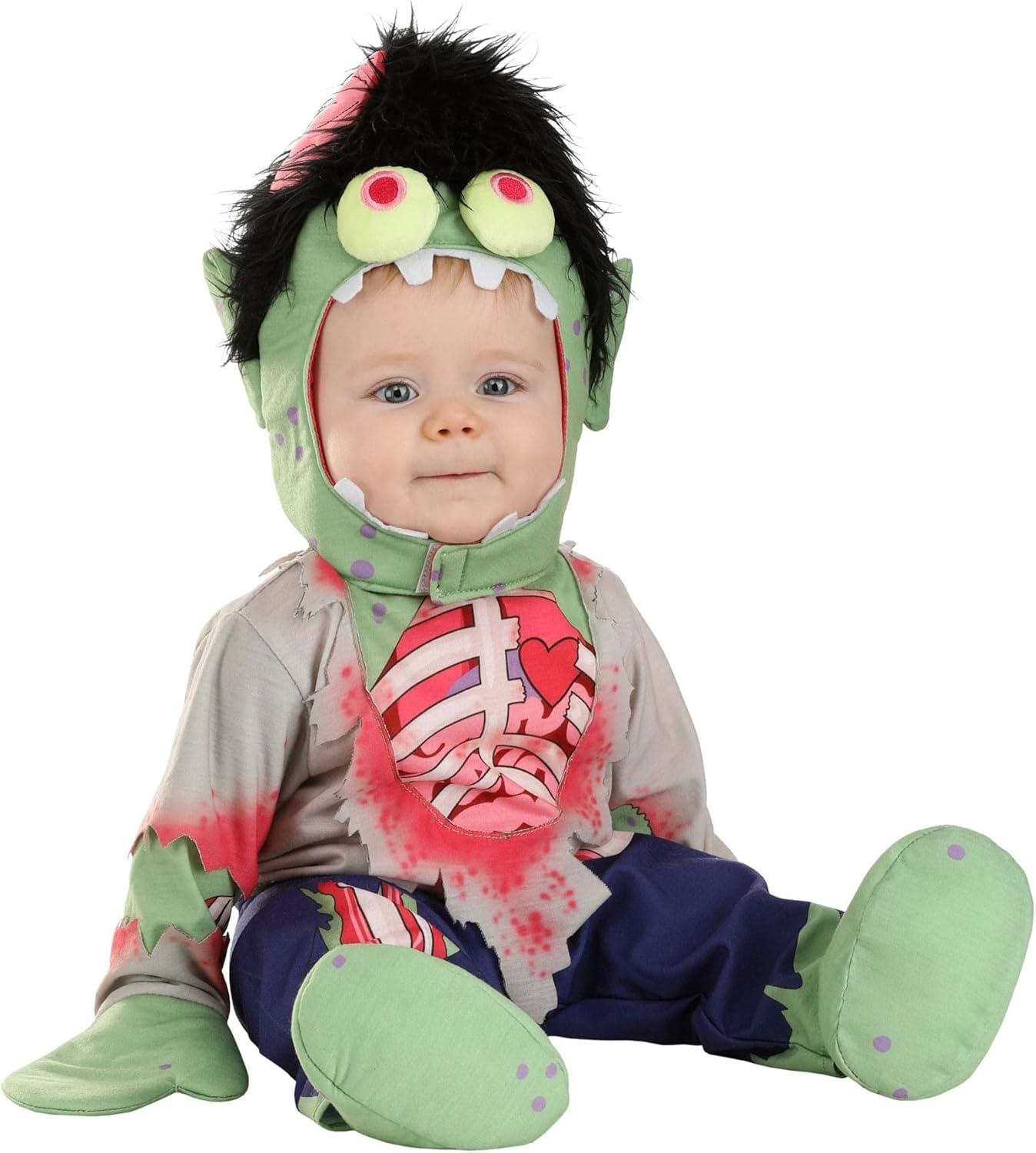 image:imageZombie Baby Boys Costume Shirt with Torn Fabric Graphics Mitts Hook amp Loop Closure