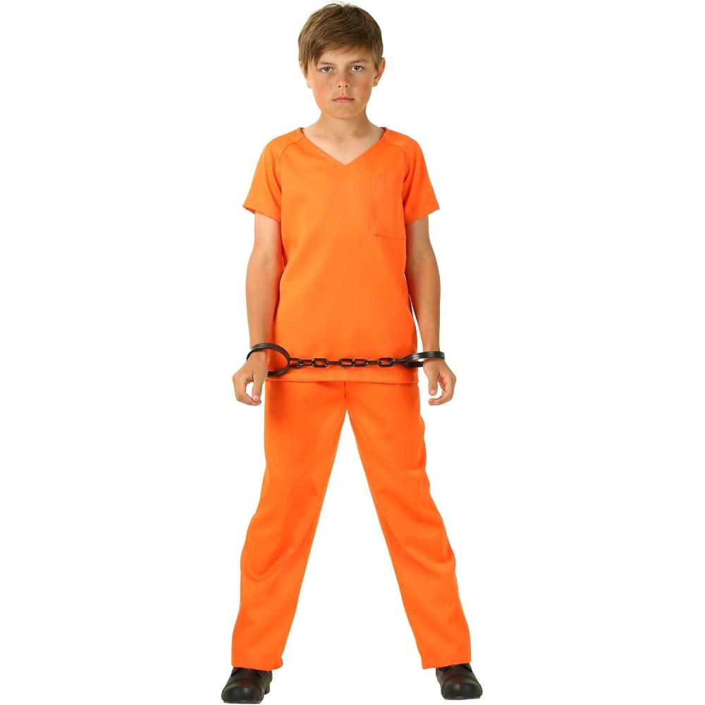 image:imageOrange Prisoner Costume for Kids  Shirt and Pants Set
