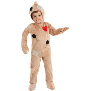 Spooky Voodoo Doll Costume for Toddlers – Jumpsuit with Hood, Mitts, and Foot Covers
