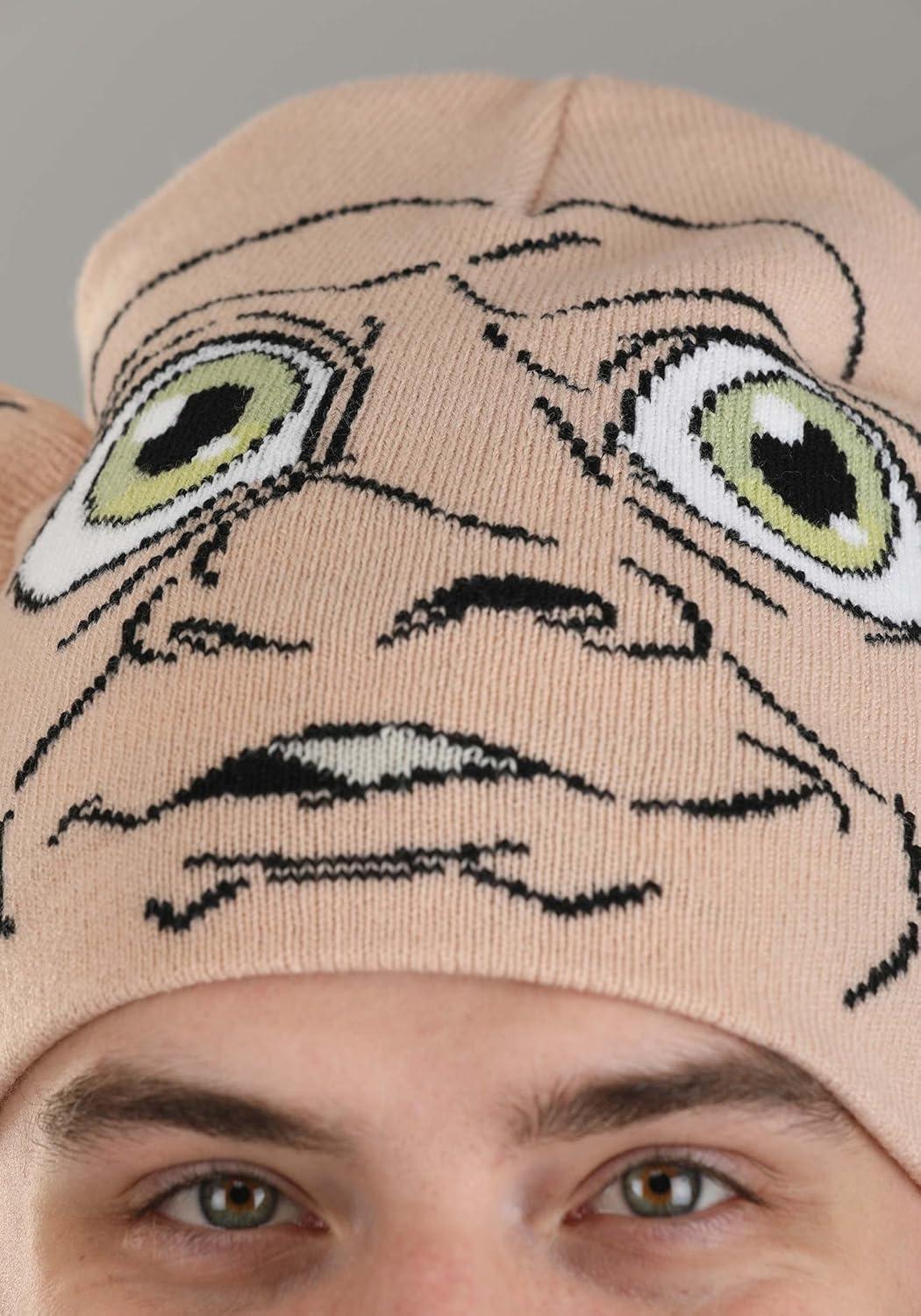 image:imageKnit Dobby Hat Soft Acrylic Hat with SewnOn Ears and Dobby Graphics Officially LicensedBeige