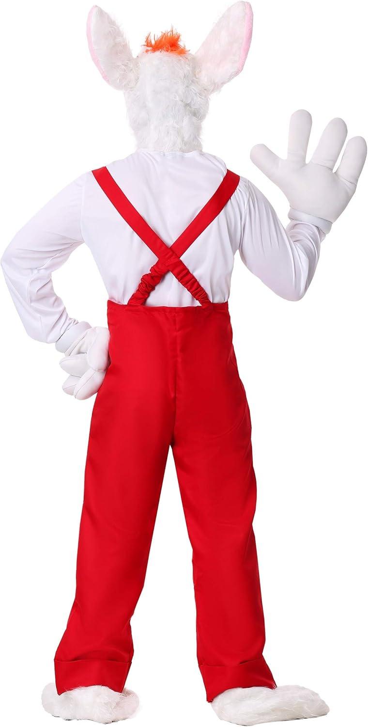 image:imagePlus Size Cartoon Rabbit Costume for Men Headpiece Shirt Overalls and Furry Feet