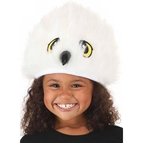 image:imageHedwig Owl Plush Hat  Faux Fur Hat with Embroidered Eyes and Vinyl Nose