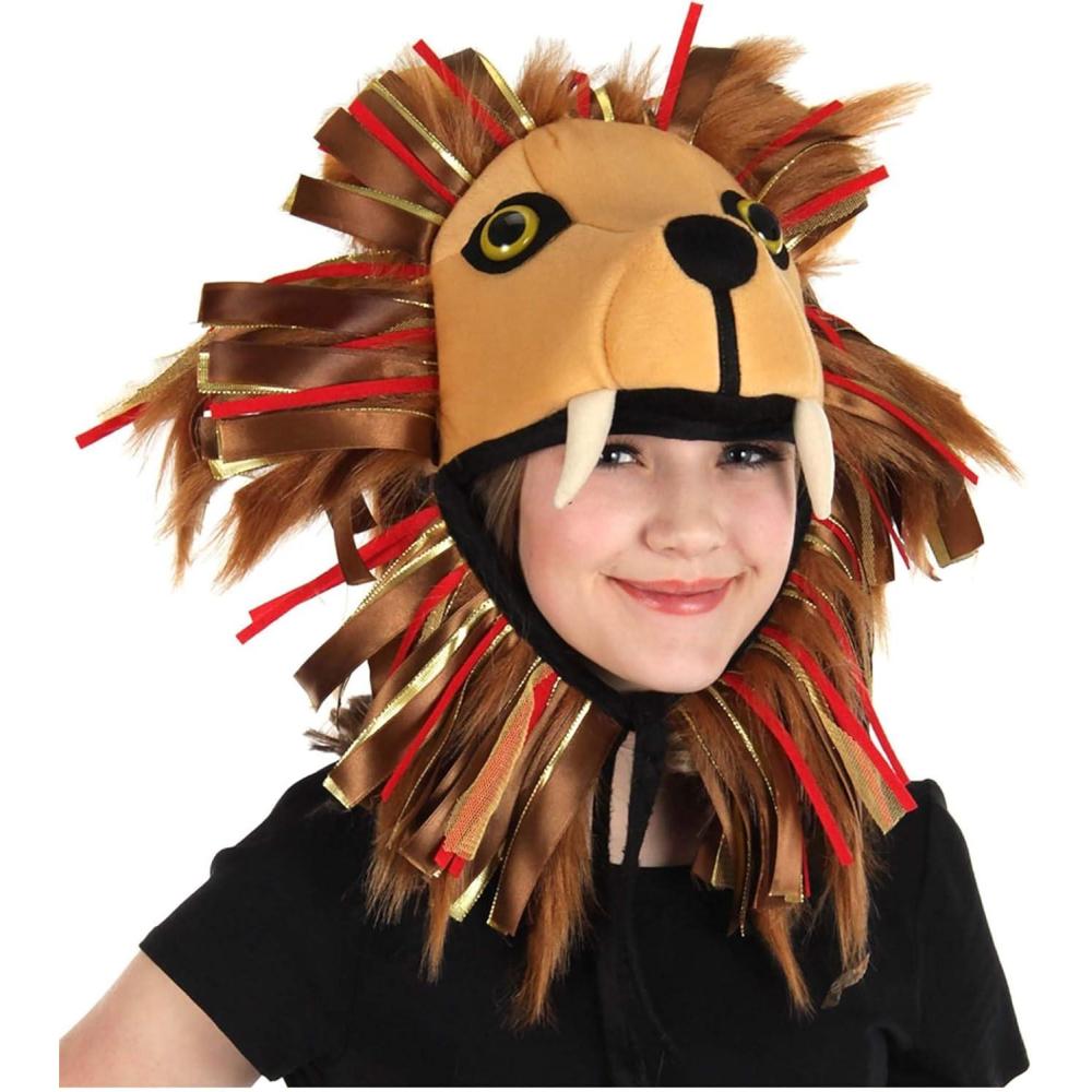 image:imageLuna Lovegood Lion Costume Hat Accessory  Plush Lion Hat with Ribbon Mane