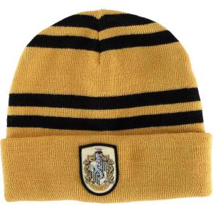 Adult Harry Potter Gryffindor House Hat – Knitted Acrylic Hat with Embroidered Crest, Officially Licensed(Hufflepuff)