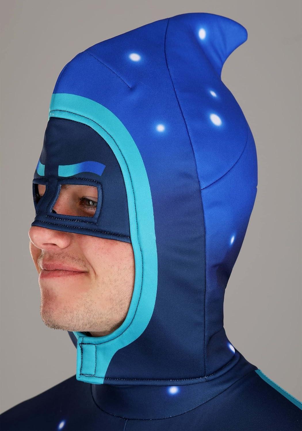 image:imageAdult PJ Masks Night Ninja Costume Blue Printed Jumpsuit With Hood Pair of Gloves and Shoe Covers