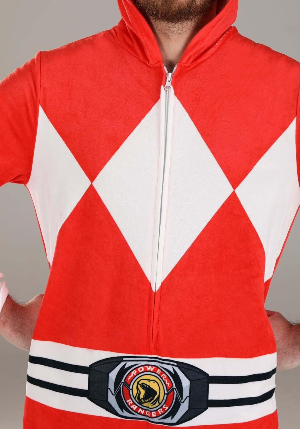 image:imageAdult Power Rangers Red Ranger Costume Power Rangers Hooded Union Suit One Piece Pajama Outfit for Men amp Women