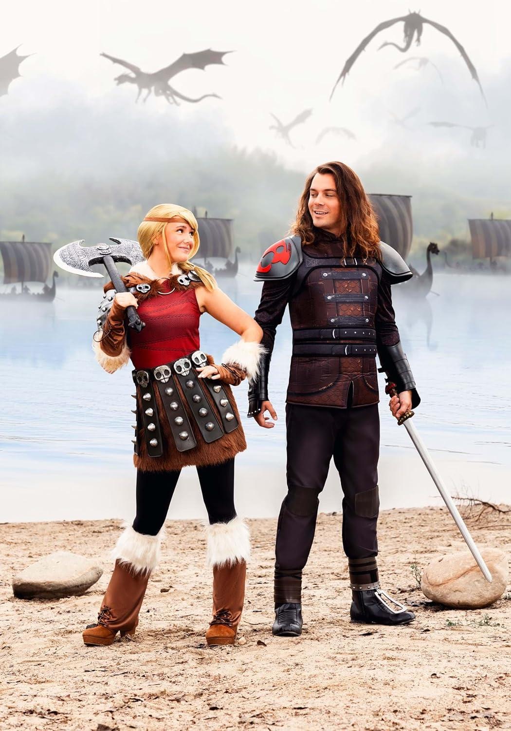 image:imageDeluxe How to Train Your Dragon Hiccup Costume for Men Shirt Gauntlets Knee Pads Shoe Covers amp Shoulder Pads