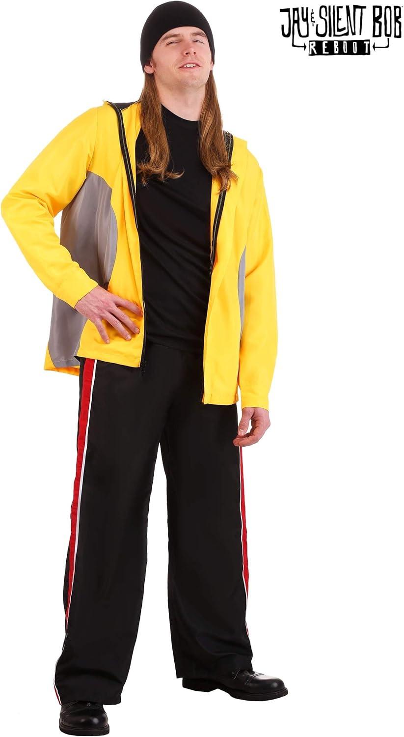image:imageJay and Silent Bob Mens Hooded Windbreaker Jacket and Pants Costume Front Zipper Pockets Elastic WaistbandCostume