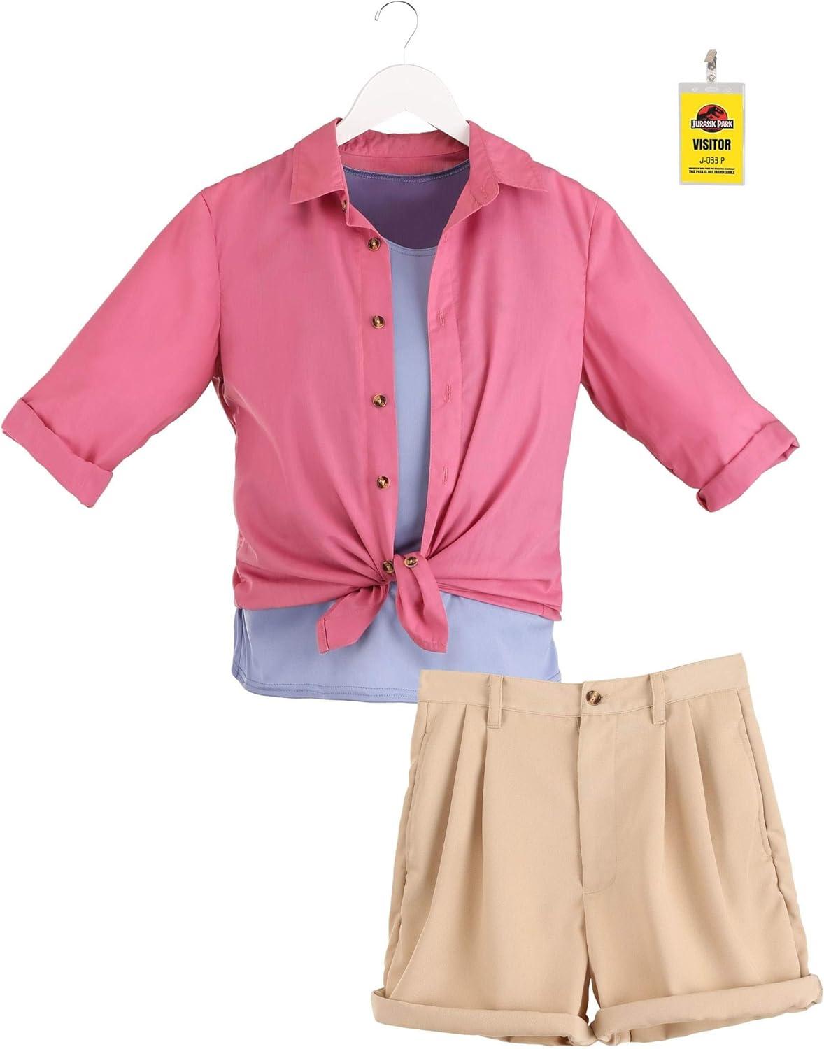 image:imageJurassic Park Adult Dr Ellie Sattler Costume Paleobotanist Outfit With Shirt Shorts Tank Top Badge Holder And Badge