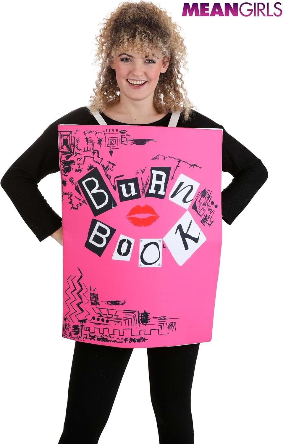 image:imageMean Girls Burn Book Sandwich Board Costume for Adults Felt Fabric with Dry Erase Page Officially LicensedPink