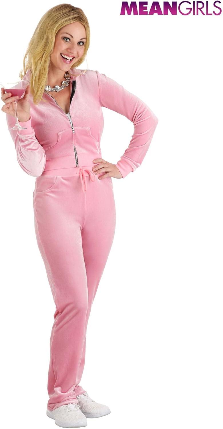 image:imageMean Girls Costume Sassy Regina George Outfit Vibrant Pink Two Piece Sweat Suit For Halloween