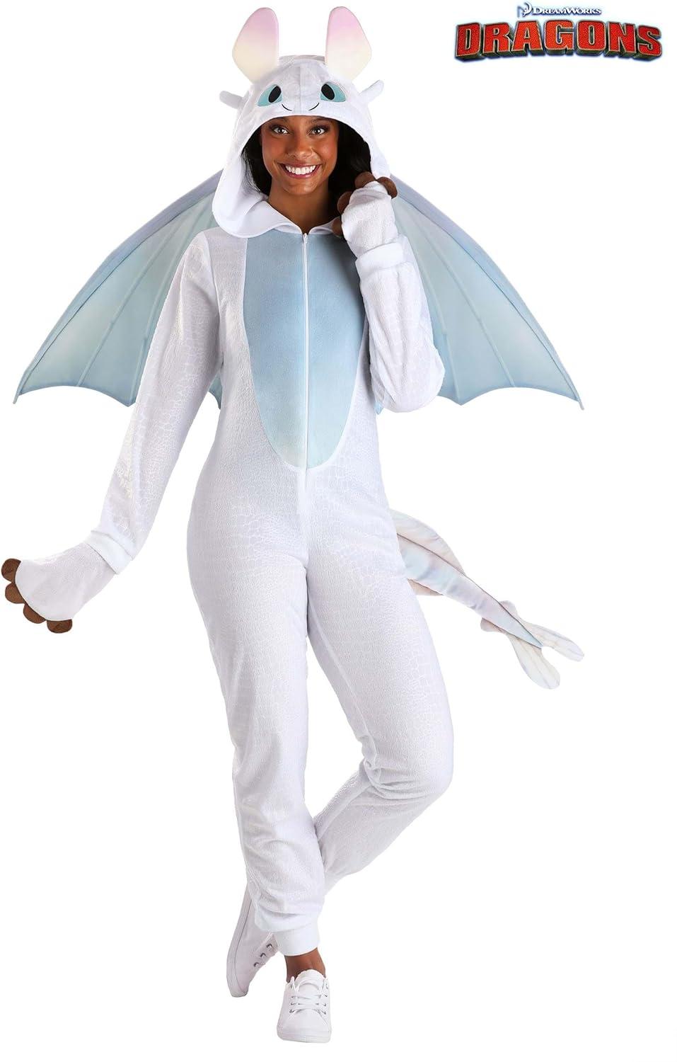 image:imageWomens How To Train Your Dragon Light Fury Costume Mystical Creature Jumpsuit