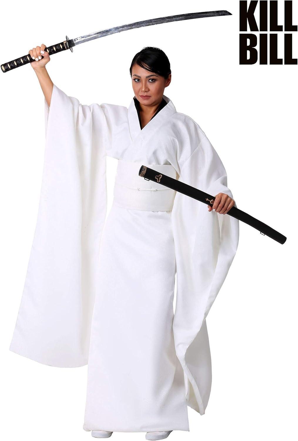 image:imageWomens Kill Bill O Ren Ishii Costume Deadly SwordWielding Assassin Outfit For Adults With Collar White Kimono And Sash Small