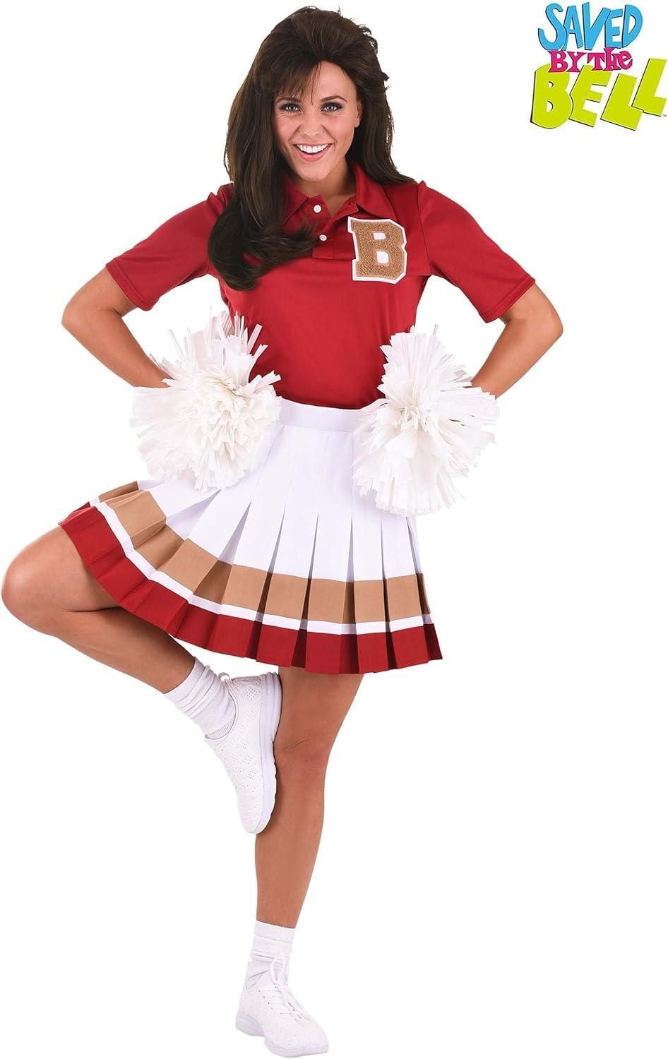 image:imageWomens Saved By the Bell Cheerleader Costume Polo Shirt and Skirt Officially Licensed