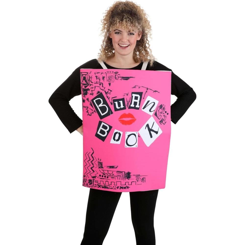 image:imageMean Girls Burn Book Sandwich Board Costume for Adults Felt Fabric with Dry Erase Page Officially LicensedPink