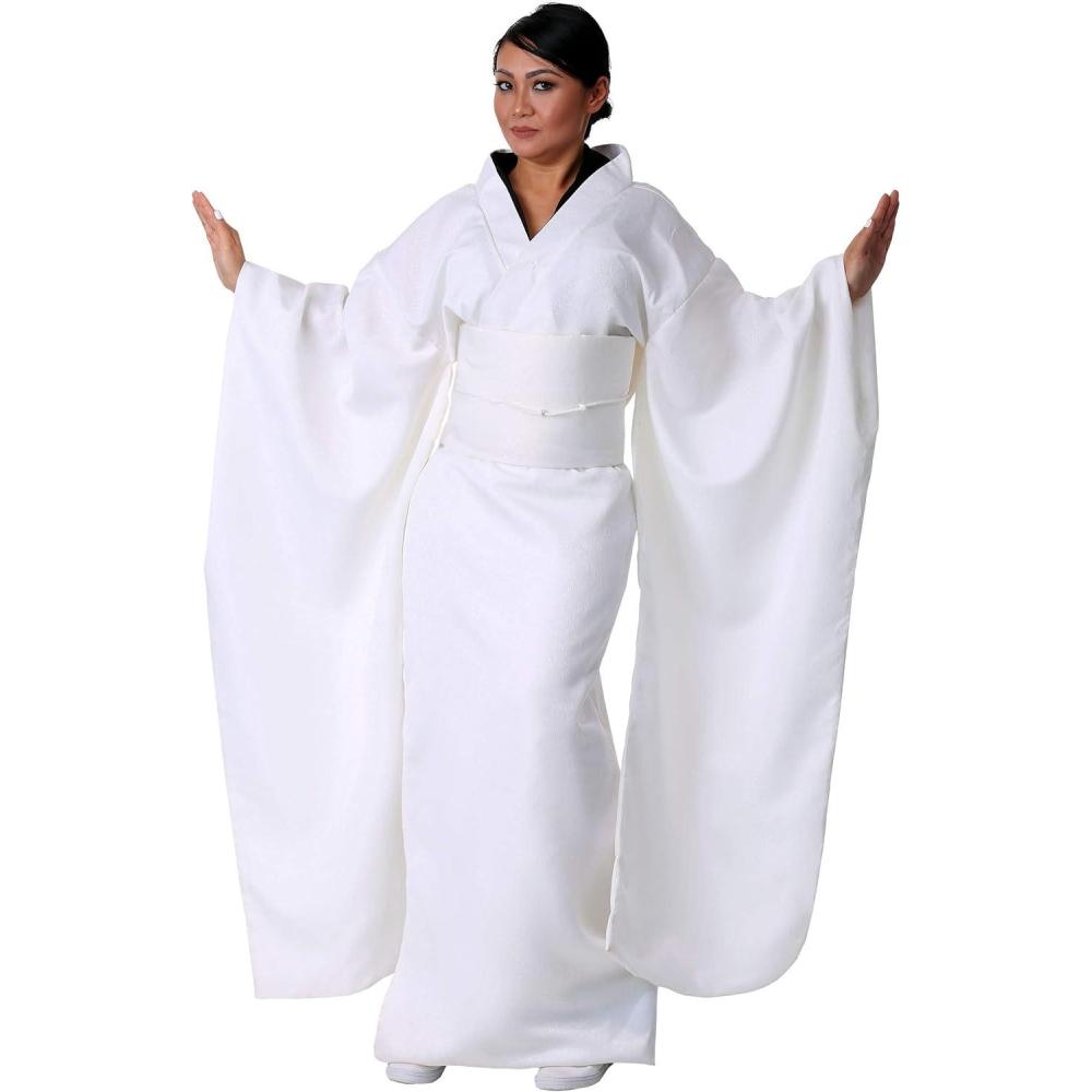 image:imageWomens Kill Bill O Ren Ishii Costume Deadly SwordWielding Assassin Outfit For Adults With Collar White Kimono And Sash Small