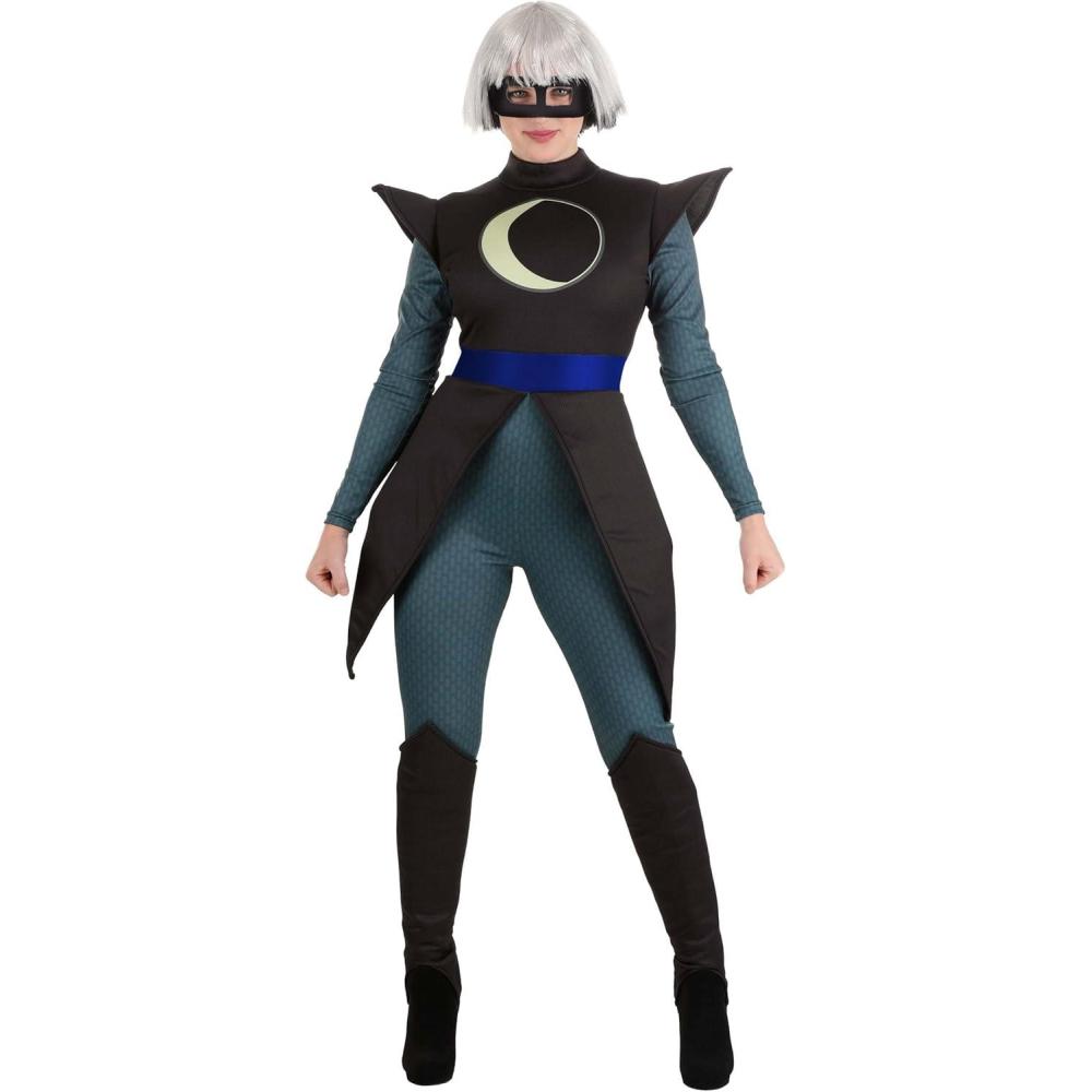 image:imageWomens PJ Masks Luna Girl Costume  Adult Complete Luna Girl Jumpsuit with Eye Mask amp Boot Covers for Superhero CosplayBundle W Wig