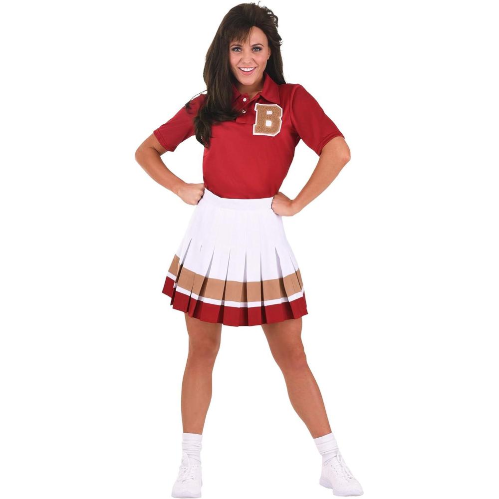 image:imageWomens Saved By the Bell Cheerleader Costume Polo Shirt and Skirt Officially Licensed
