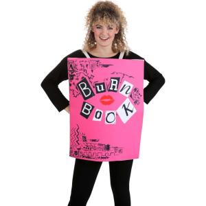 Mean Girls Burn Book Sandwich Board Costume for Adults, Felt Fabric with Dry Erase Page, Officially Licensed(Pink)
