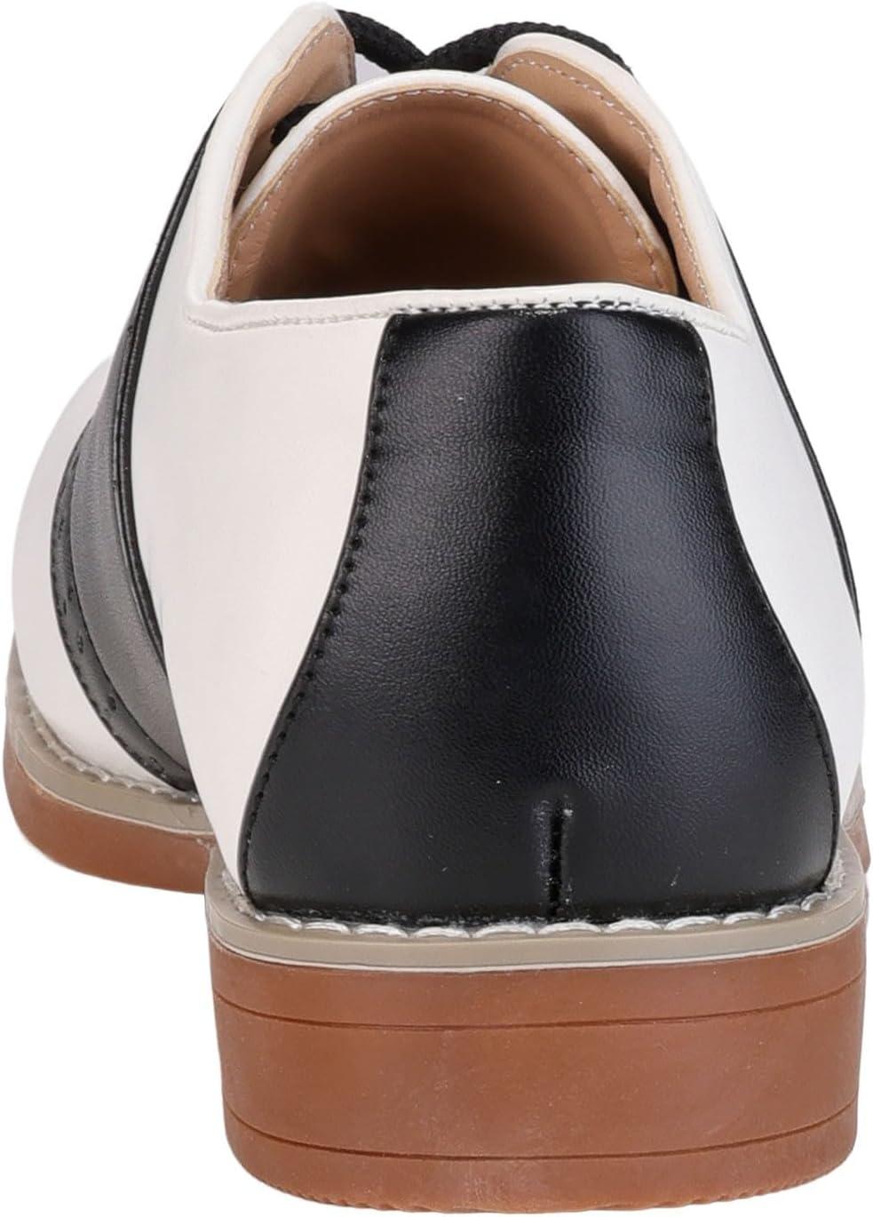 image:image1950s Vintage Style Womens Saddle Shoes Black and White LaceUp Footwear for Adult Costume or Retro Look