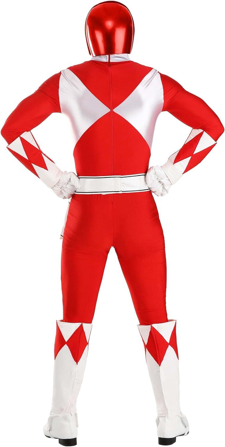 image:imageAdult Deluxe Red Ranger Costume Authentic Power Rangers Classic Red Leader Mens Jumpsuit Helmet Boot Covers Gloves