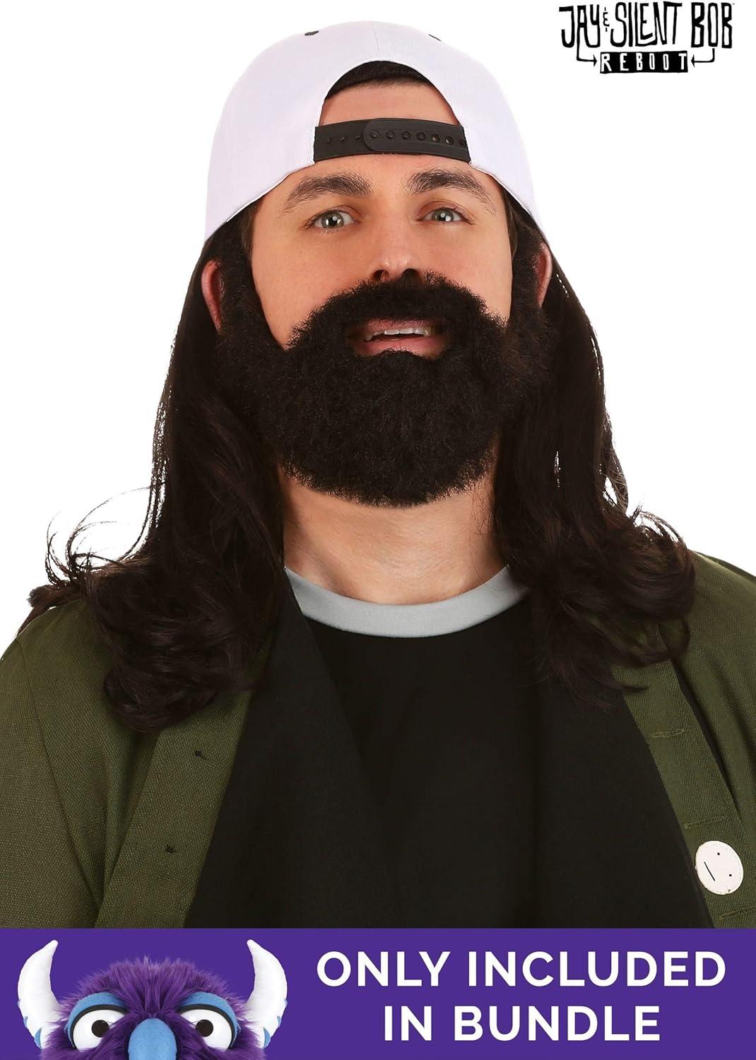 image:imageSilent Bob Mens Costume Trench Coat Shirt and Hat with Button Details XLarge Bundle