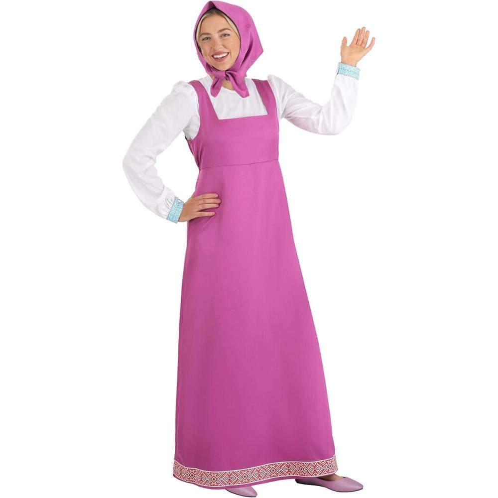 image:imageAdult Masha From Masha And The Bear Costume Masha And The Bear Outfit With Dress Shirt And Scarf