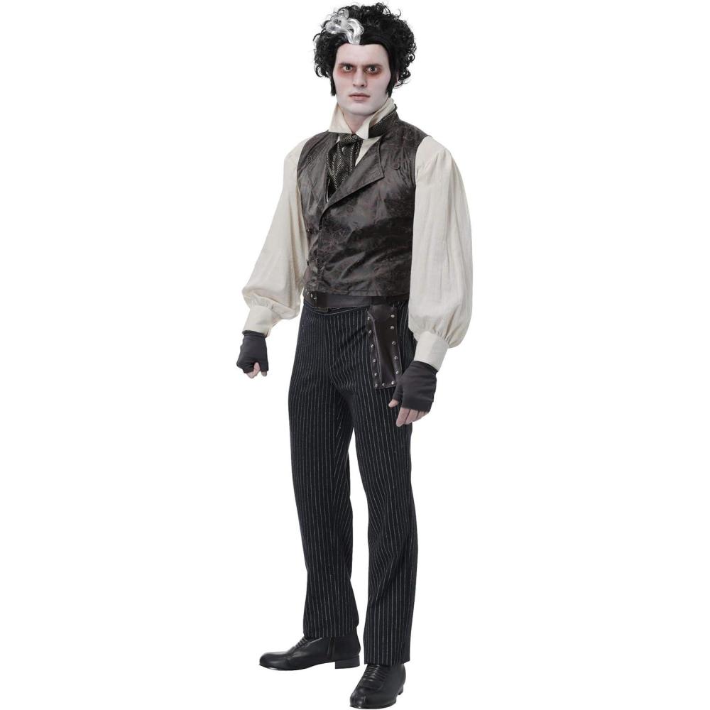 image:imageMens Sweeney Todd Halloween Costume Adult Demon Barber of Fleet Street Complete Cosplay Outfit Officially LicensedCostume