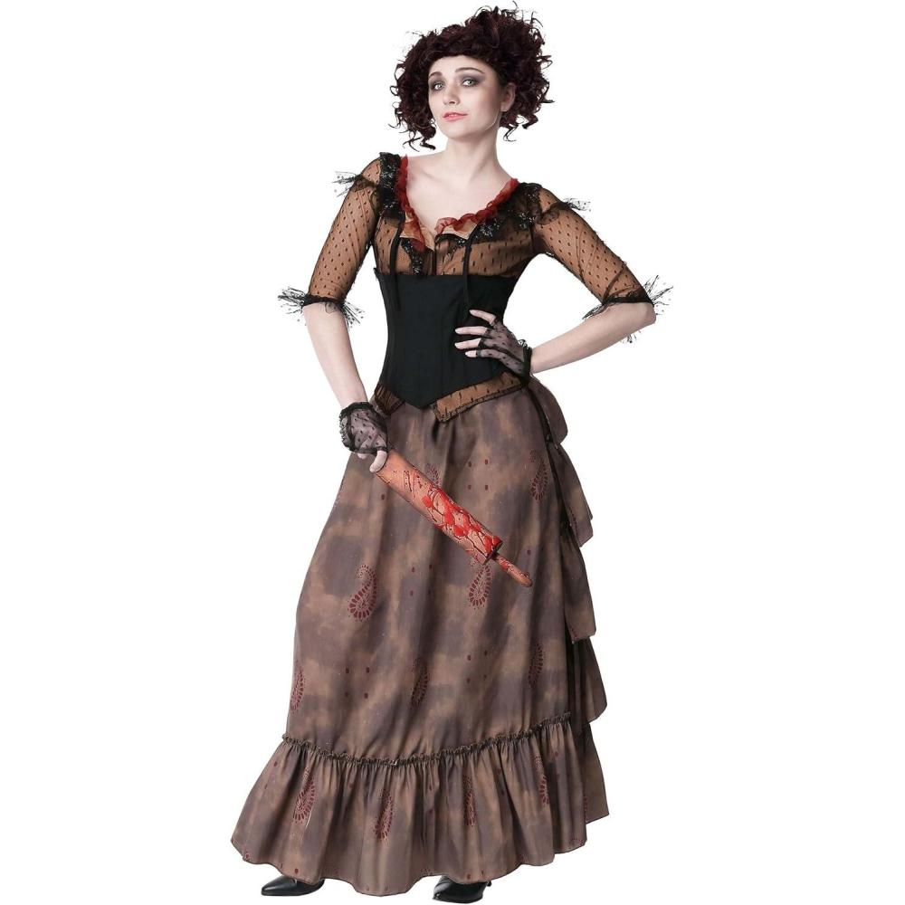 image:imageWomens Sweeney Todd Mrs Lovett Dress Demon Barber Nellie Lovett Halloween Costume  Blouse Skirt Corset amp GlovesCostume